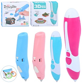 3D ручка K9912-20 акум., USB, тип філоменту-PCL (3 кольори), 2 види по 2 кольори, кор., 21,5-23-5 см - 1 - smarttoys.com.ua