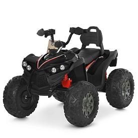 Квадроцикл M 6294EL-2 2мотори45W, 1акум12V9AH, EVA, MP3, USB, TF, BT,шкіра,муз.,світло,чорний - 1 - smarttoys.com.ua
