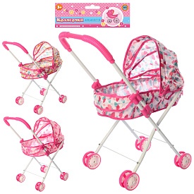 Візок M 0354 U/R класика, подвійні колеса, 3 кольори, кул., 54-46-26 см. - 1 - smarttoys.com.ua