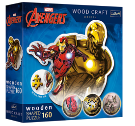 01833 Trefl Пазли "160 Wooden" Marvel Heroes Відважна залізна людина - 1 - smarttoys.com.ua