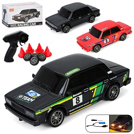 Машина 902 радіо/к2,4G, акум,1:24,світло,дрифт, доп.колеса,USB,4х4,2 види/мікс кольр.22,5-14-13,5см - 1 - smarttoys.com.ua
