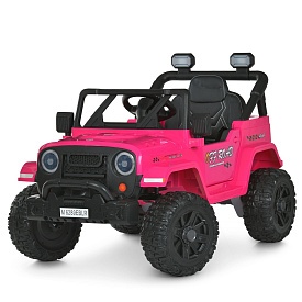 Джип M 6289EBLR-8 2,4G радіок, 1*12V7AH, 2*45W, EVA, BLUETOOTH, музика, світло, шкіра, рожевий - 1 - smarttoys.com.ua