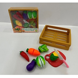Продукти 1018-164 на липучці, овочі, дошка, ніж, ящик, бліст., 23-20,5-6,5 см. - 1 - smarttoys.com.ua