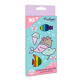 Олівці кольорові YES 12/24 кол. Pusheen - 1 - smarttoys.com.ua