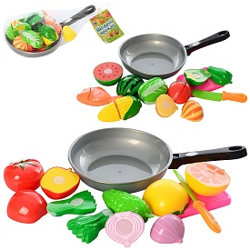 Продукти 7013C на липучці, овочі/фрукти, сковорідка, дощечка, 2 види, сітка, 28-18-8 см. - 1 - smarttoys.com.ua