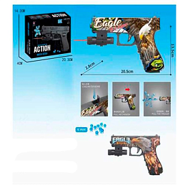 Пістолет HY119DB стріляє водяними кулями, лазер, 2 види, бат.(табл), кор., 20,5-14-4 см. - 1 - smarttoys.com.ua