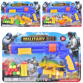 Револьвер 582-84 м'які кулі-присоски, кульки, качка/динозавр, мікс видів, лист, 33-21-5 см. - 1 - smarttoys.com.ua