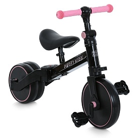 Велосипед-біговел дитячий PROFI KIDS 10/8д. MBB 1008 pink 3в1,3 кол.,стал. рама,вилка,чорн-рожевий - 1 - smarttoys.com.ua