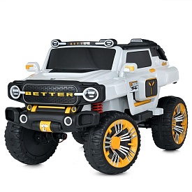 Джип M 5821EBLR-1(24V) радіокер.,2,4G, 1*24V8AH,4*45W, MP3, TF, USB, BT,EVA,шкіра, муз.,світло,білий - 1 - smarttoys.com.ua
