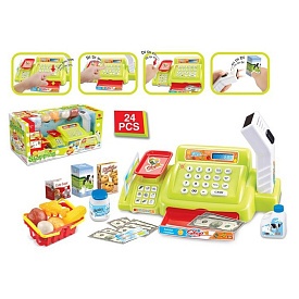 Касовий апарат 888A сканер,  гроші, продукти, корзина, 24пр, муз., світло бат., кор.,36-18,5-17,5см. - 1 - smarttoys.com.ua