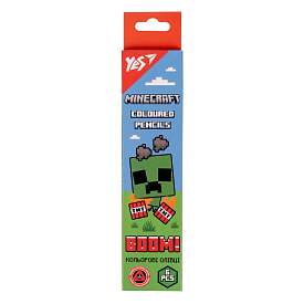 Олівці кольорові YES 6 кол. "Minecraft" - 1 - smarttoys.com.ua