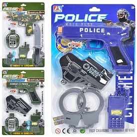 Набір зі зброєю M06-07-P07 рація, наручники, 3 види, муз., світло, лист, 35-22-3 см. - 1 - smarttoys.com.ua