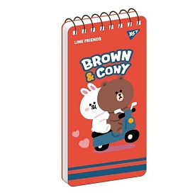 Блокнот 80х160 мм, 60 арк., подв. cпіраль "Line Friends" Brown&Cony - 1 - smarttoys.com.ua