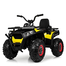 Квадроцикл M 4081EBLR-2-6 радіок.2,4G,2мот.35W,акум.12V9AH,MP3,USB,TF,муз.,світ.,шкіра,EVA,чор.-жов. - 1 - smarttoys.com.ua