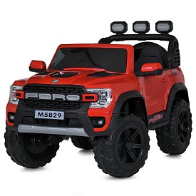 Джип M 5829EBLR-3 радіок.2,4G,1*12V9AH,4*35W,MP3,SD,USB,BLUETOOTH,APP,EVA,шкіра,муз.,світло,червоний - 1 - smarttoys.com.ua