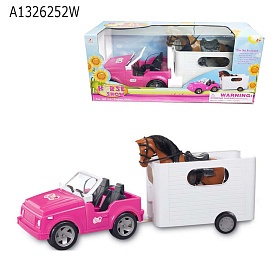 Машинка 16474B для ляльки, конячка, причіп, кор., 62,5-30-21 см. - 1 - smarttoys.com.ua