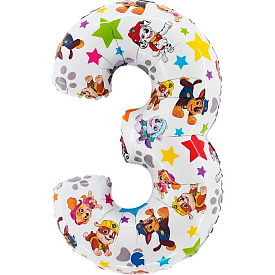 Фольгована цифра 3 Щенята 26" (маленька)  (в інд. уп.) Grabo. - 1 - smarttoys.com.ua