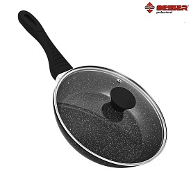 Сковорода лита покриття "Stone" інд. дно 22см c кришкою 10216-L - 1 - smarttoys.com.ua