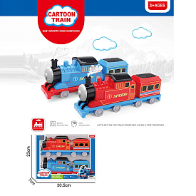 Потяг 411-1 (72/2) 2 потяги з вагонами, інерція, в коробці - 1 - smarttoys.com.ua